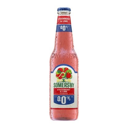 SOMERSBY μηλίτης φράουλα & λάϊμ 0% φιάλη 330ml