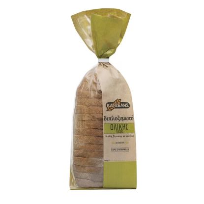 ΚΑΤΣΕΛΗΣ ψωμί διπλοζυμωτό ολικής άλεσης με προζύμη σε φέτες 500g