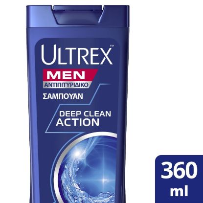 ULTREX Σαμπουάν Men Deep Clean Action αντιπιτυριδικό για κανονικά μαλλιά 360ml