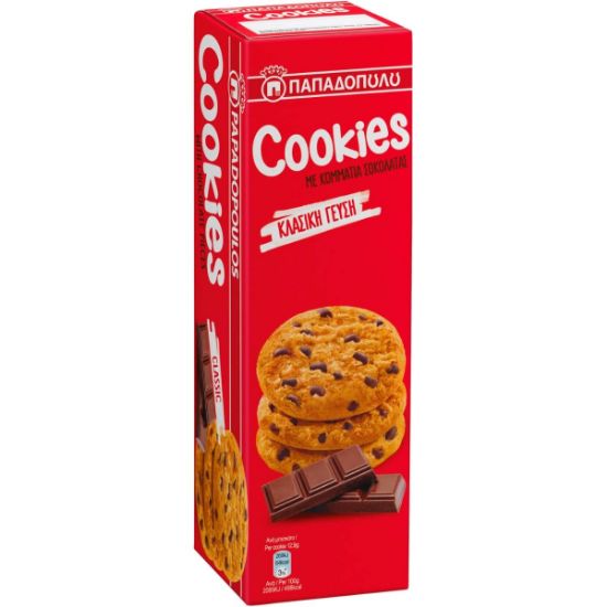 Μπισκότα ΠΑΠΑΔΟΠΟΥΛΟΥ cookies με κομμάτια σοκολάτας (180g)