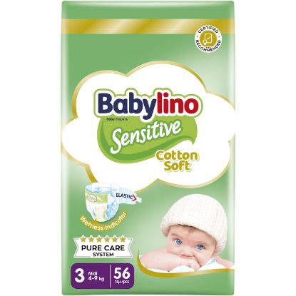 Πάνες BABYLINO Sensitive No.3, 4-9kg (56τεμ.)