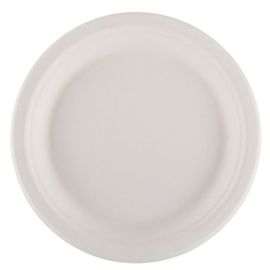 White sugarcane plates 23cm (50 pcs.)