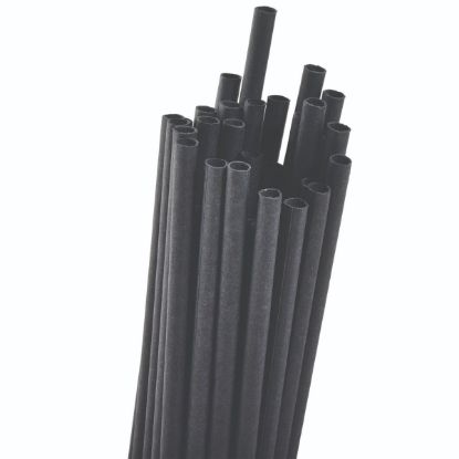 Black paper broken straws 40 pcs 20cm x 4.5mm