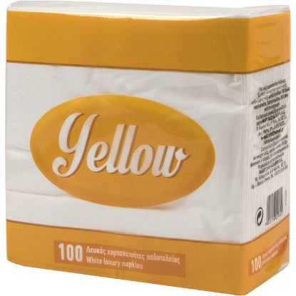YELLOW white paper towels 38x38cm (100 pcs)
